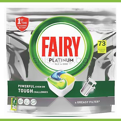 Таблетки за съдомиялна Fairy platinum all in one, 73 бр.