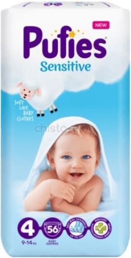 Бебешки пелени Pufies Sensitive 4 Maxi, 56 бр.