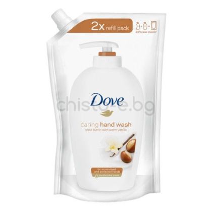 Dove течен сапун с масло от ший и ванилия, пълнител, 500 мл.