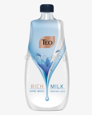 Тео течен сапун пълнител Rich Milk Delicate Care, 800 мл.