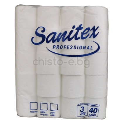 Тоалетна хартия Sanitex Professional, 3 пласта, 40 бр.