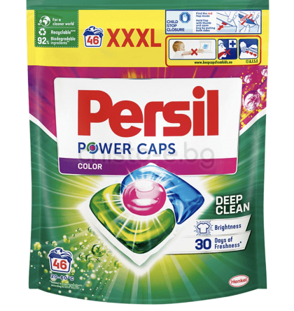 Капсули за пране Persil Power Caps Color, 46 бр.