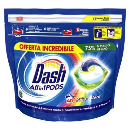 Капсули за пране Dash Salva Colore All in 1 Pods, 40 бр.