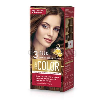 Боя за коса Aroma Color 3-PLEX №24 златисто кафяв