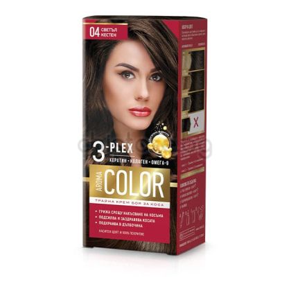 Боя за коса Aroma Color 3-PLEX №4 светъл кестен