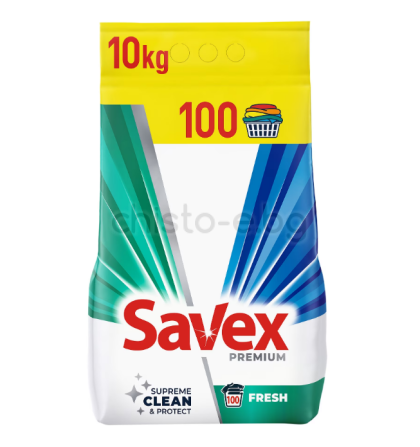 Прах за пране Savex 2 in 1 Fresh, 10 кг., 100 пранета