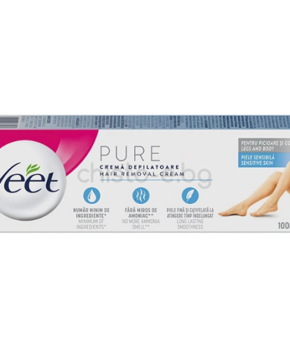 Veet Silk & Fresh депилиращ крем за чувствителна кожа, 100 мл.