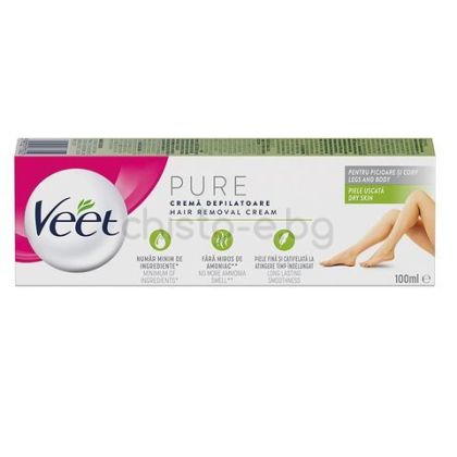 Veet Pure депилиращ крем за суха кожа, 100 мл.