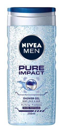 Душ гел Nivea Men Pure Impact с фини ексфолиращи частици, 250 мл.