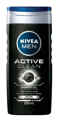 Nivea Men Active Clean душ гел за мъже с активен въглен, 250 мл.