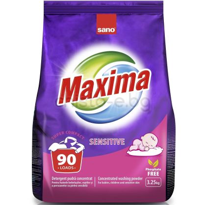 Прах за пране Maxima Sensitive, 3,25 кг., 90 пранета