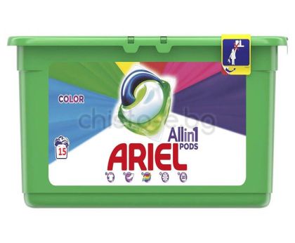 Капсули за пране Ariel All in 1 Pods Color, 15 бр. 