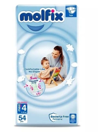 Molfix бебешки пелени 3D р-р 4+ Maxi Plus (9-16 кг.), 54 бр.