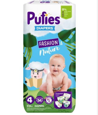 Бебешки пелени Pufies Fashion & Nature 4, 54 бр.