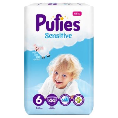 Бебешки пелени Pufies Sensitive 6 Extra Large, 44 бр.