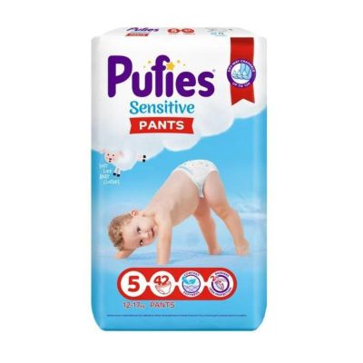 Бебешки пелени-гащички Pufies Sensitive Pants 5 Junior, 42 бр.