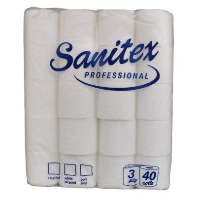 Тоалетна хартия Sanitex Professional, 3 пласта, 40 бр.