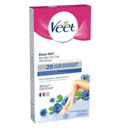 Veet депилиращи ленти за тяло и крака за чувствителна кожа, 20 бр.