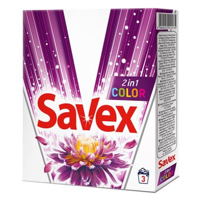 Прах за пране Savex Premium 2 in 1 Color, 300 гр., 3 пранета