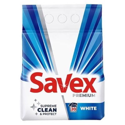 Прах за пране Savex 2 in 1 White, 2 кг., 20 пранета