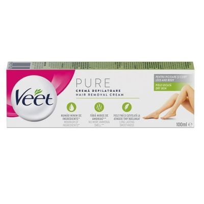 Veet Pure депилиращ крем за суха кожа, 100 мл.