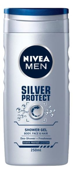 Душ ге Nivea Men Silver Protect със сребърни йони, 250 мл.