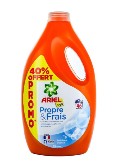 Течен перилен препарат Ariel Color Propre & Frais Intense, 2.53 л., 46 пранета