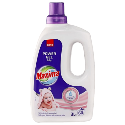 Течен перилен препарат Maxima Baby Power Gel, 3 л, 60 пранета