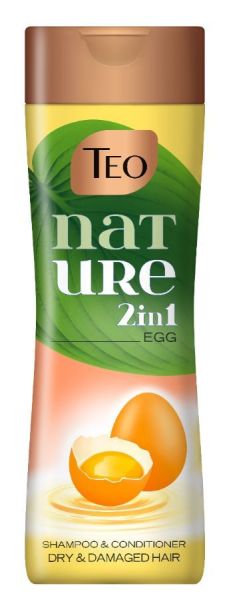 Шампоан и балсам Тео Nature Egg 2 в 1 за суха и увредена коса, 350 мл.
